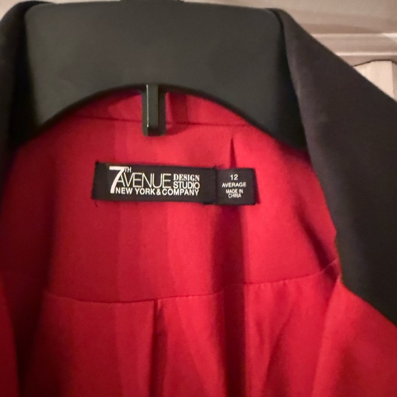 New York & Company Red Blazer and Pants Set with Black Accents - Picture 3 of 6